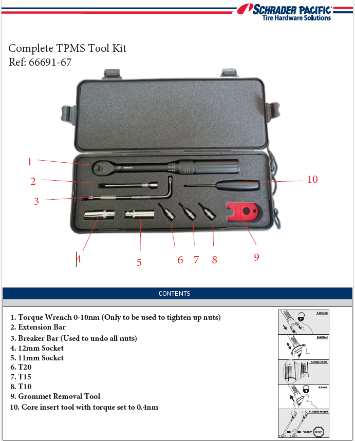 Schrader Fitting Kit for Truck TPMS Sensors