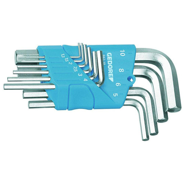Gedore  Hexagon Allen key set in holder 10 pcs 1.3-10 mm