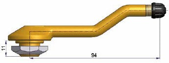 R0915-2 Brass Truck Tyre Valve 94mm Rim Hole 20.5mm