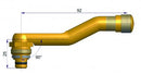 Large Bore Tubeless Swivel Valve 90° Bend Length 92mm