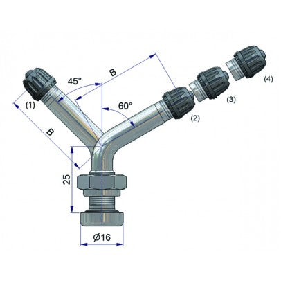 TR546E Nickel Plated Alloy Wheel Tyre Valve