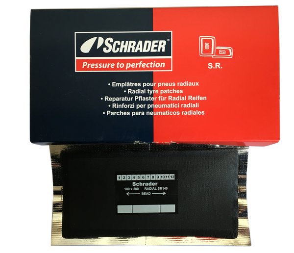 Schrader SR140 Radial Tyre Patches 100 x 200 mm 3 ply Box of 10 66231-67