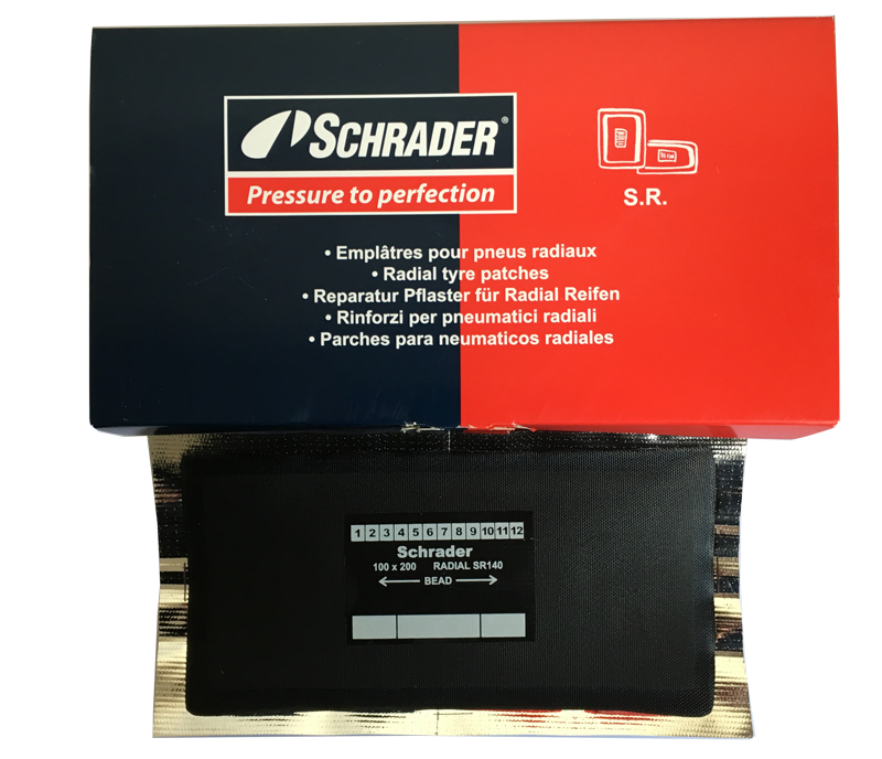 Schrader SR140 Radial Tyre Patches 100 x 200 mm 3 ply Box of 10 66231-67