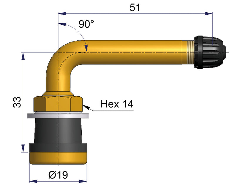 TR570C Super Single Tyre Valve