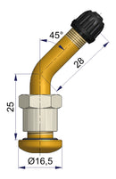 V3.22.1 Nickel Plated Tyre Valve for EVA Safety Hump Wheels