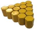 Hexagon Metal Valve Caps in Various Colours