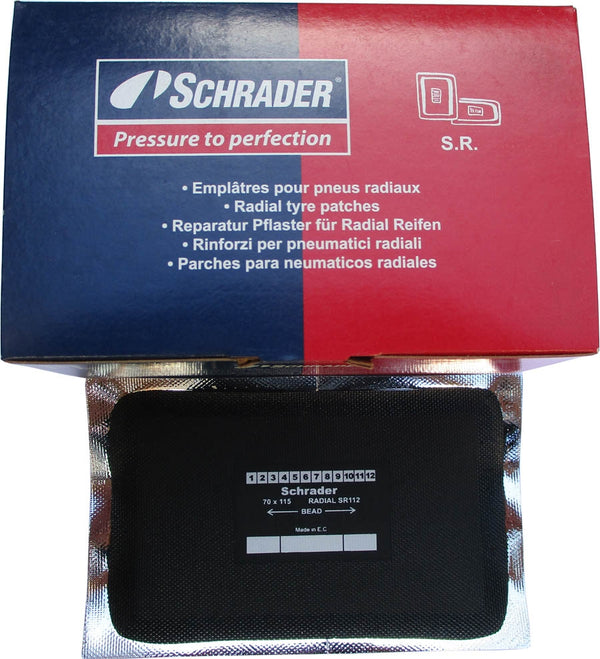 Schrader SR112 Radial Tyre Patches 70 x 115mm 1 ply Box of 10 66221-67