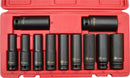 Impact Socket Set 11 piece 1/2" drive Deep Length